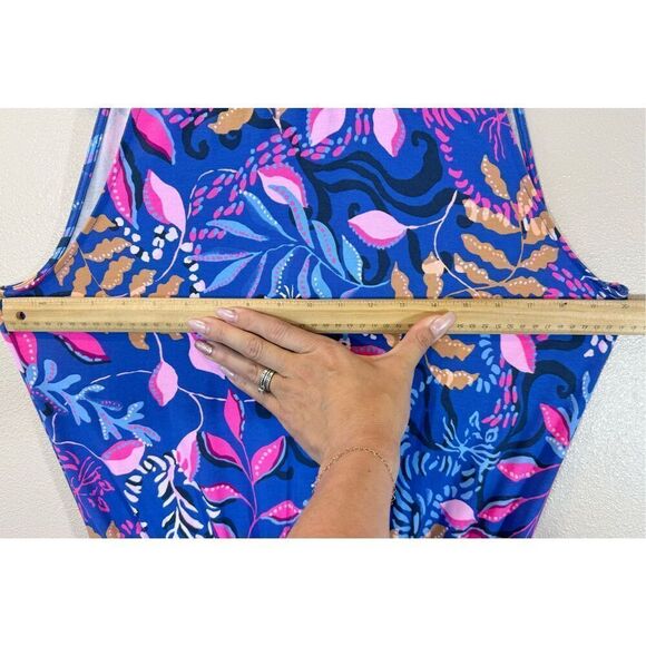 NWOT Lilly Pulitzer Neck Tie Wyota Borealis Blue Pant One Piece Jumpsuit Romper - Picture 13 of 16